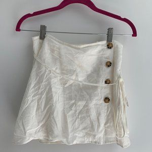 White button up mini skirt